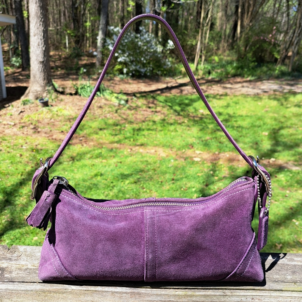 Y2K Coach Soho East West Suede Baguette style 8A73